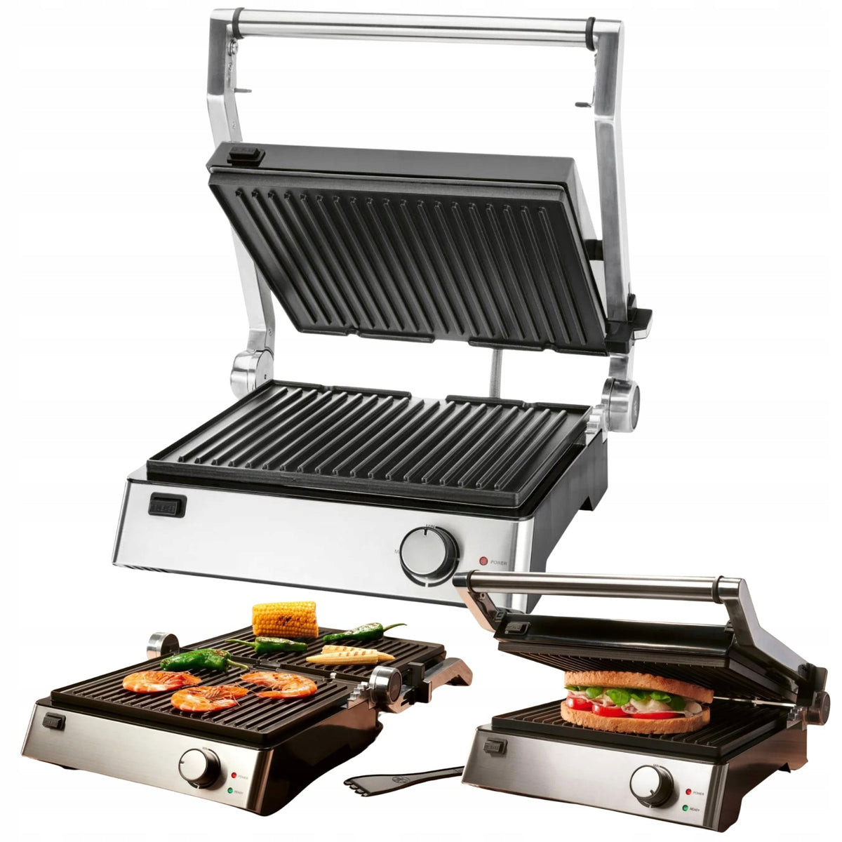 3in1 Contact Grill Electric Toaster 2000W Folding 180° Strong Panin