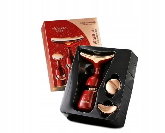 3in1 FACE LIFTING MASSAGER NECK VIBRATION FOR WRINKLES 3 OVERLAYS