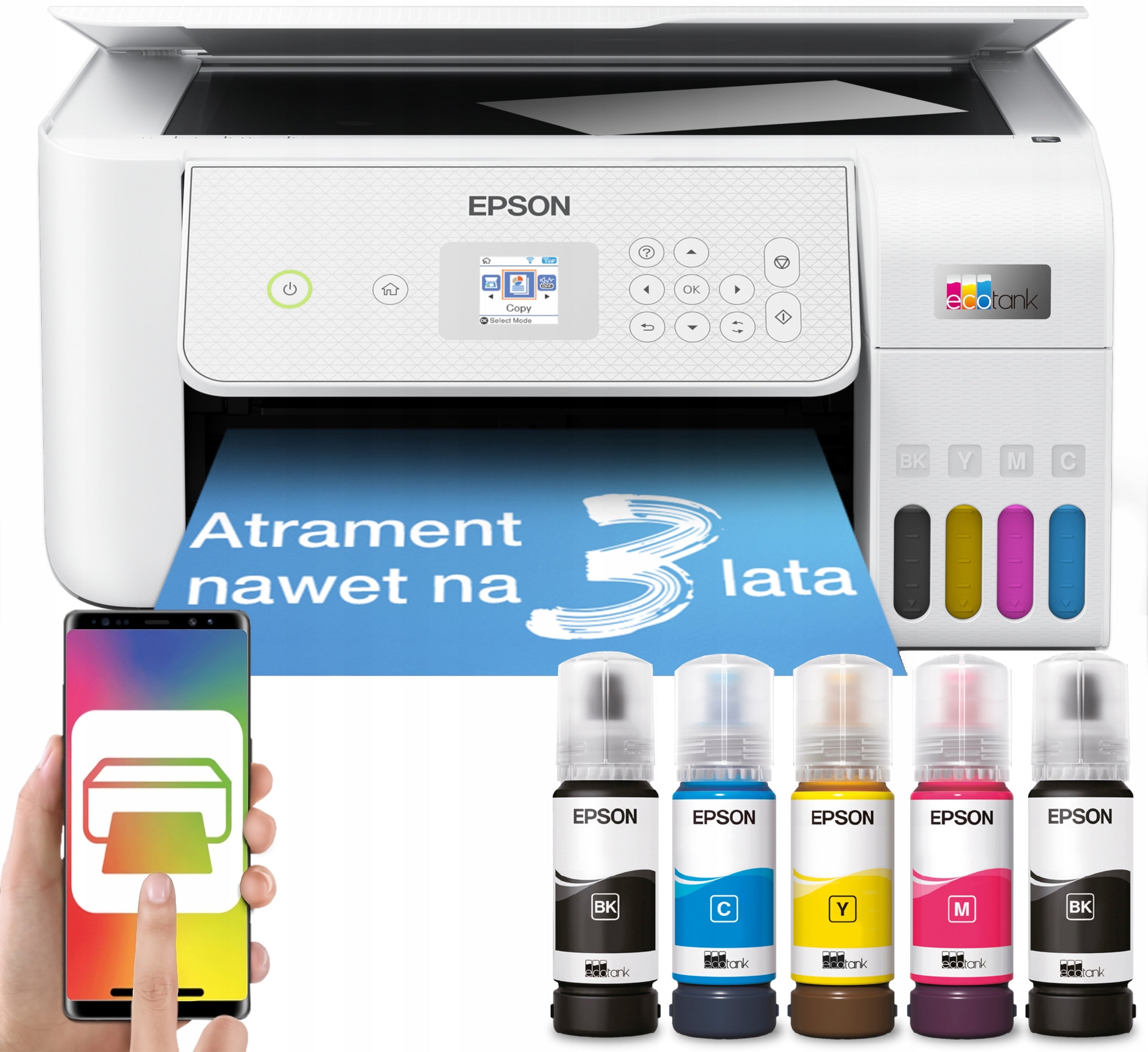 3in1 Multifunction Printer Epson EcoTank WIFI PRINTING SCAN LCD Display