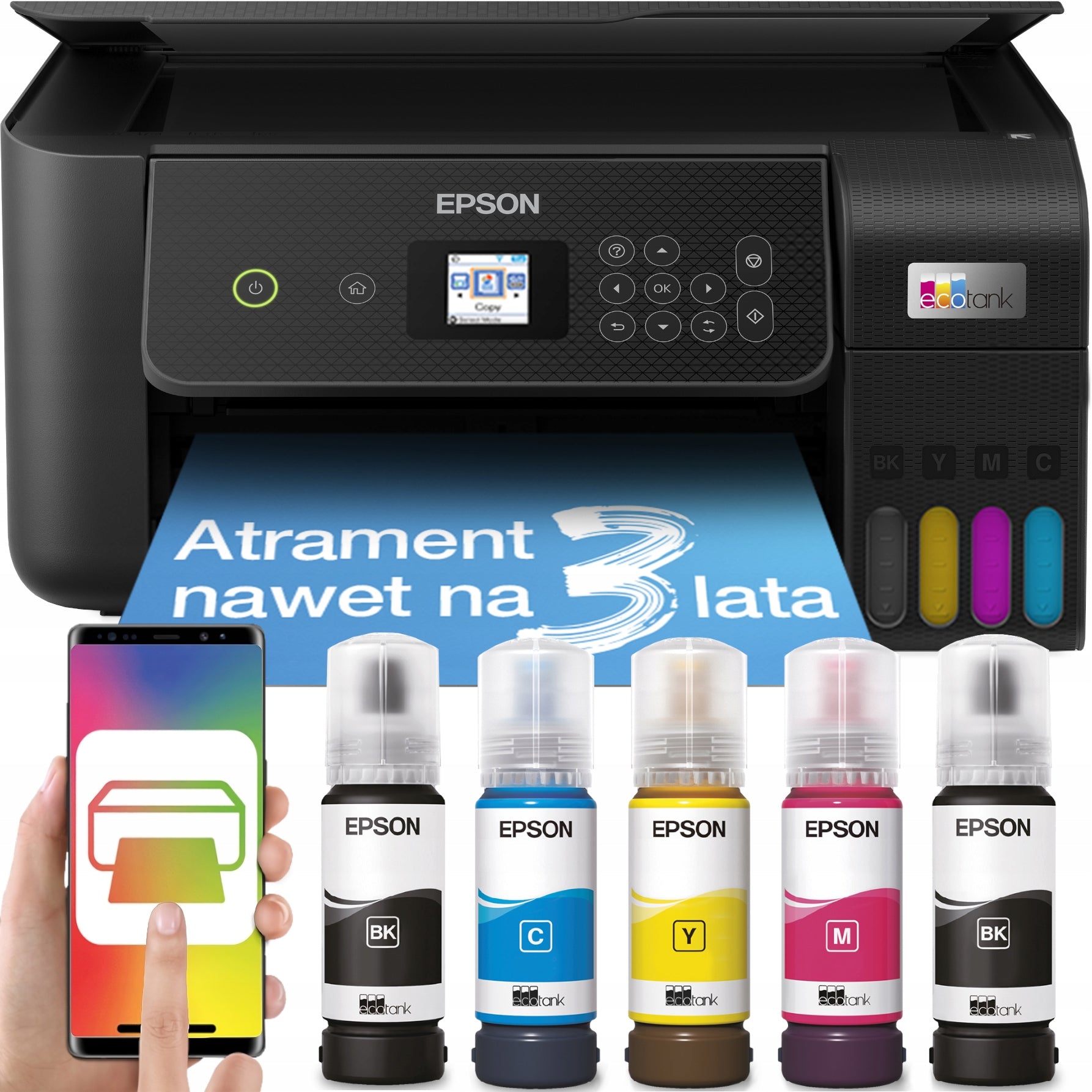 3in1 Multifunction Printer Epson EcoTank WIFI PRINTING SCAN LCD Display