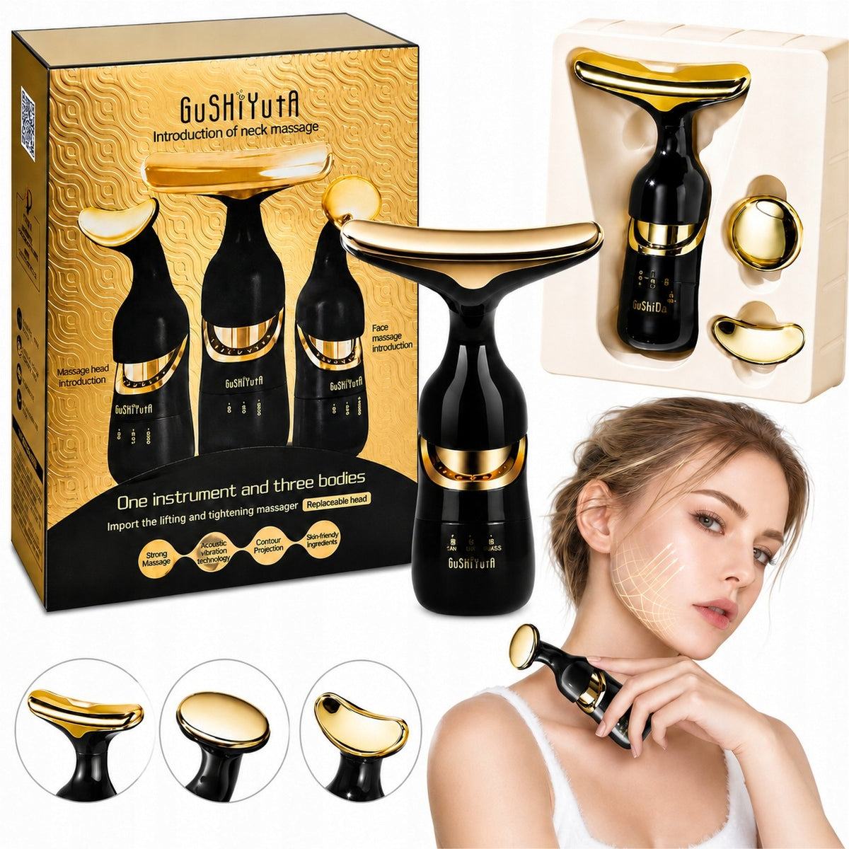 3in1 NECK FACE MASSAGER VIBRATION LIFTING