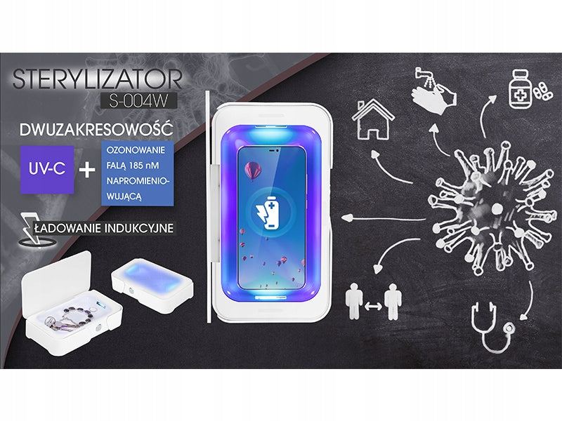 3in1 Ozone UV-C Sterilizer Wireless Charging Packaging status original