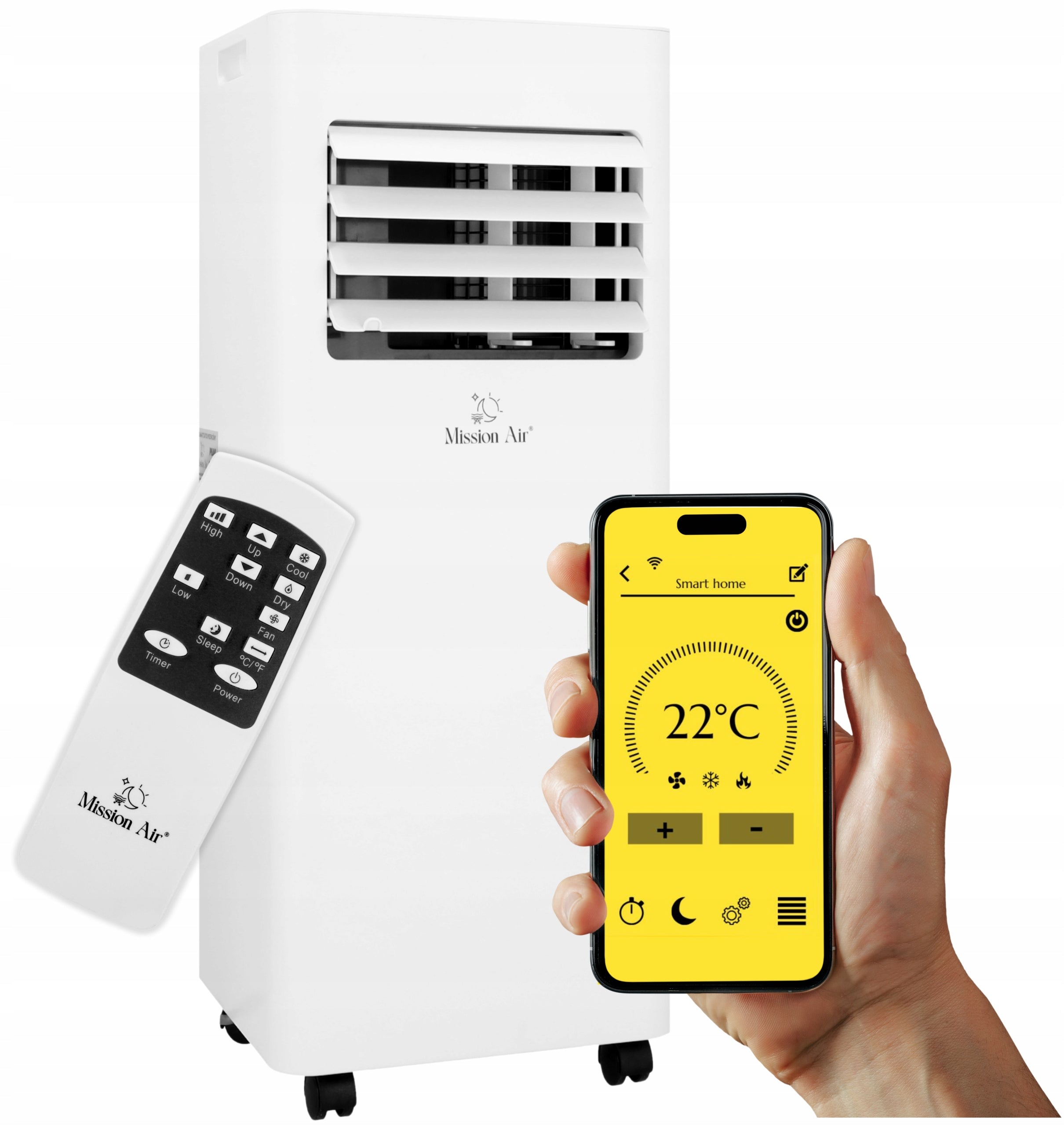 3in1 PORTABLE AIR CONDITIONER Mission Air 2,1kW +dehumidifier 20l/24h TIMER WiFi Brand Mission Air