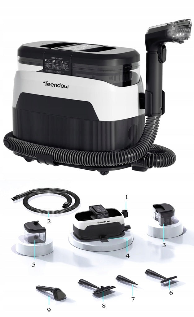 3in1 Steam Carpet Cleaner Teendow C6 MAX 1650W 12000Pa cleans hair Dust container volume 0.95 l
