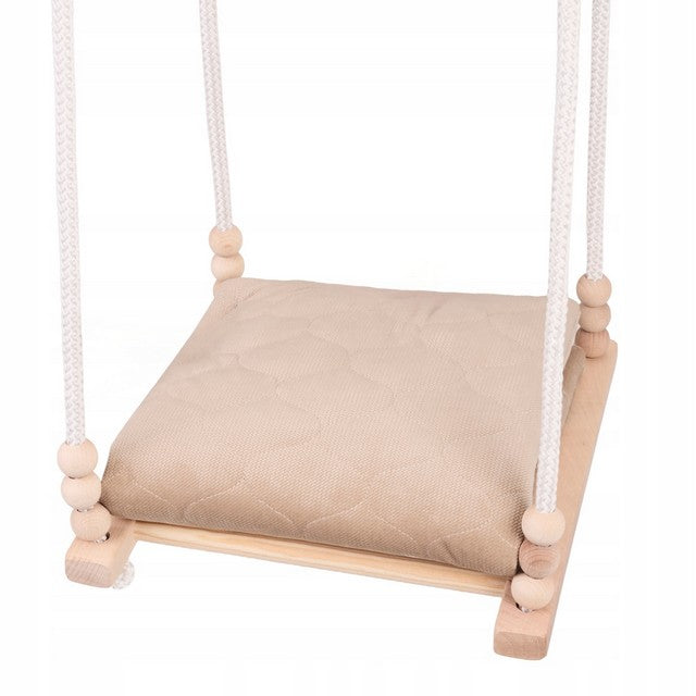 3in1 Wooden Bucket Swing for Kids Home Garden - Beige Brand Tuluszka