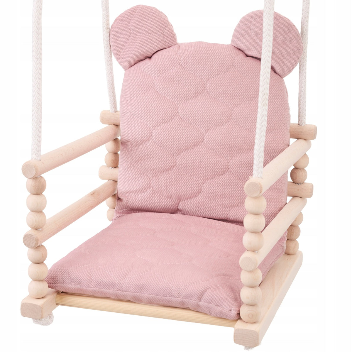 3in1 Wooden Bucket Swing for Kids Home Garden - Pink Manufacturer code Huśtawka 3w1 Brudny Róż
