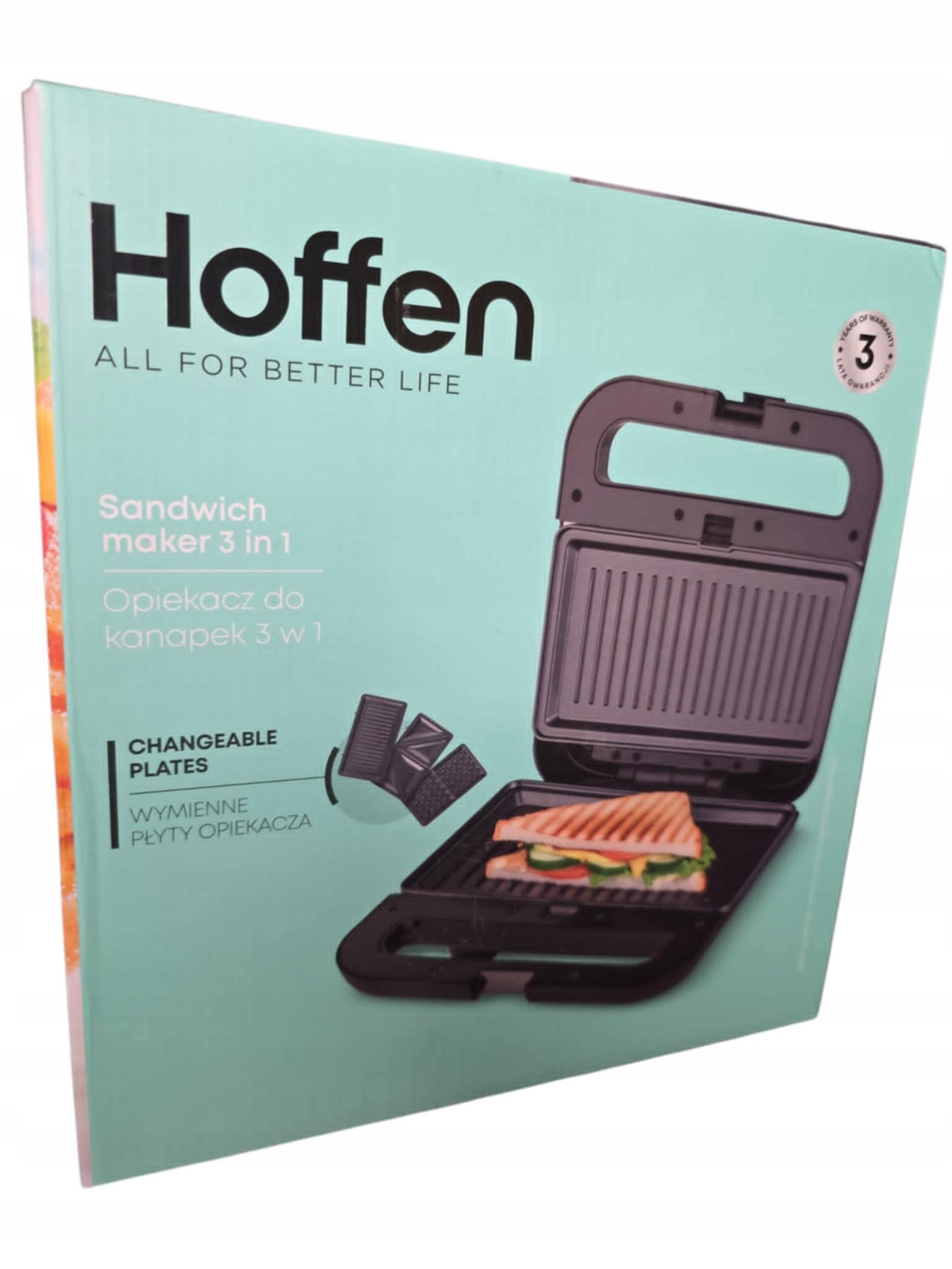 3in1 toaster with interchangeable trays grill toast 850 W HOFFEN