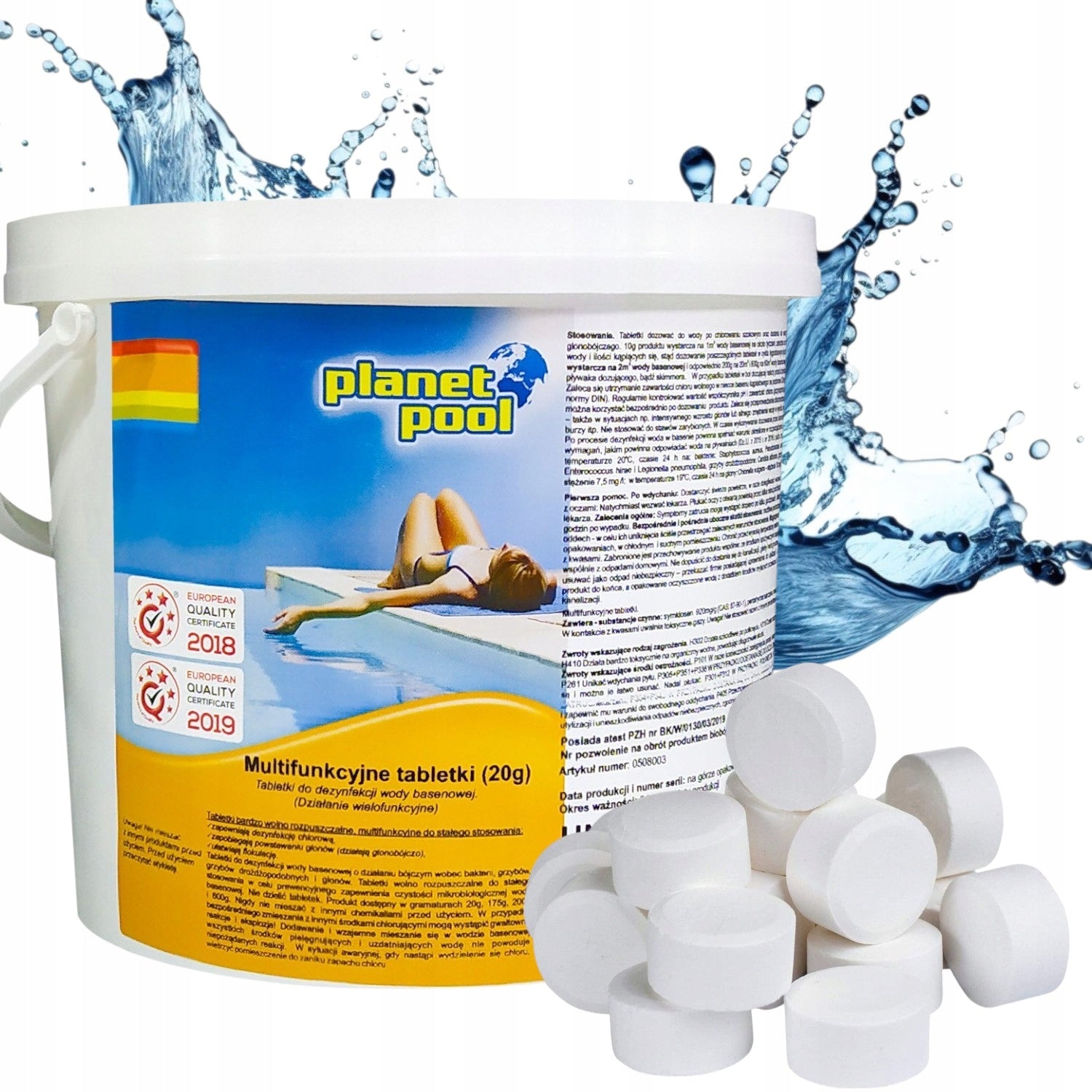 3kg CHLORINE FOR POOL CHLORINE MULTIFUNCTION TABLETS 20g JACUZZI CHEMISTRY Packaging status original