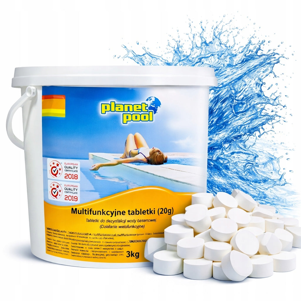 3kg CHLORINE FOR POOL CHLORINE MULTIFUNCTION TABLETS 20g JACUZZI CHEMISTRY