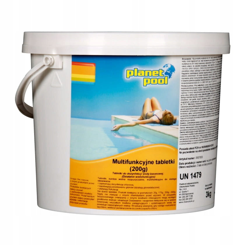 3kg CHLORINE FOR POOL JACUZZI multifunctional tablets 200g CHLORINE POOL EAN (GTIN) 4038755550729