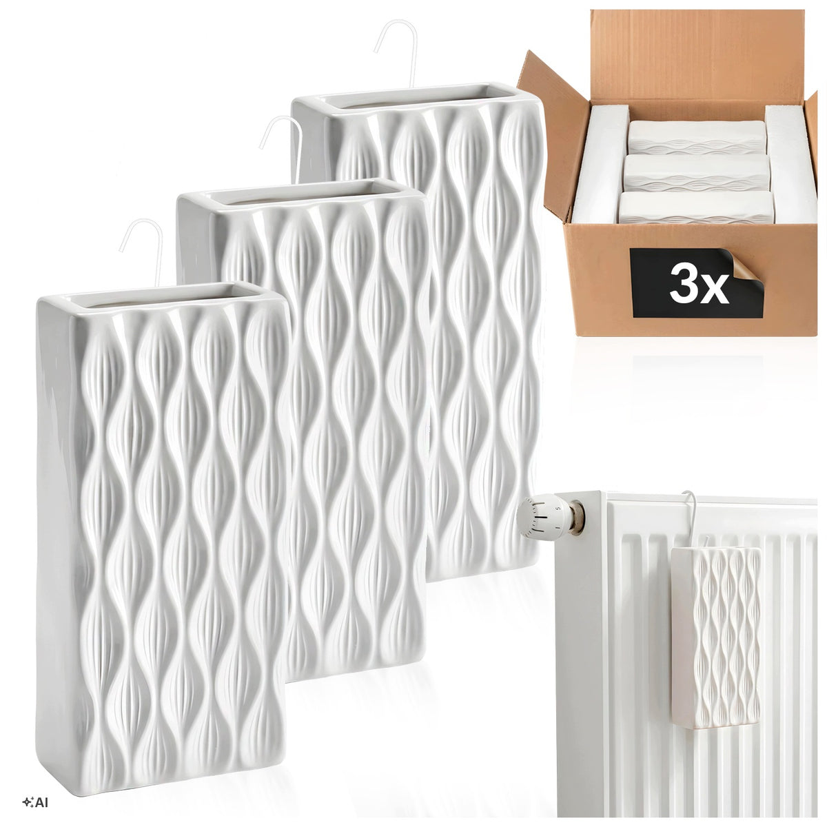 3x Ceramic Humidifier for Radiator Heater HUMIDIFIER SET