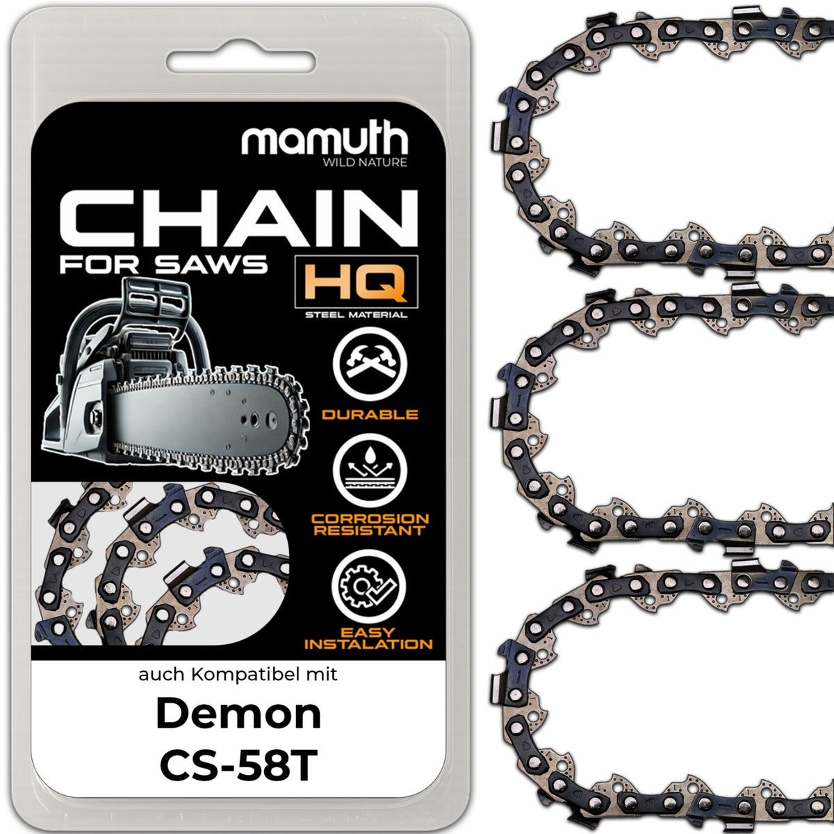 3x Chain 40cm for Demon saw CS-58T 0,325" 66TG
