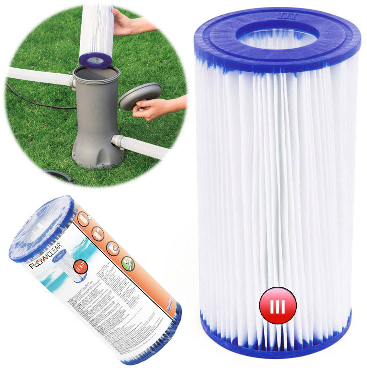 3x FILTER FOR POOL PUMP BESTWAY 58012 TYPE III FILTER CARTRIDGE Manufacturer code 601978586