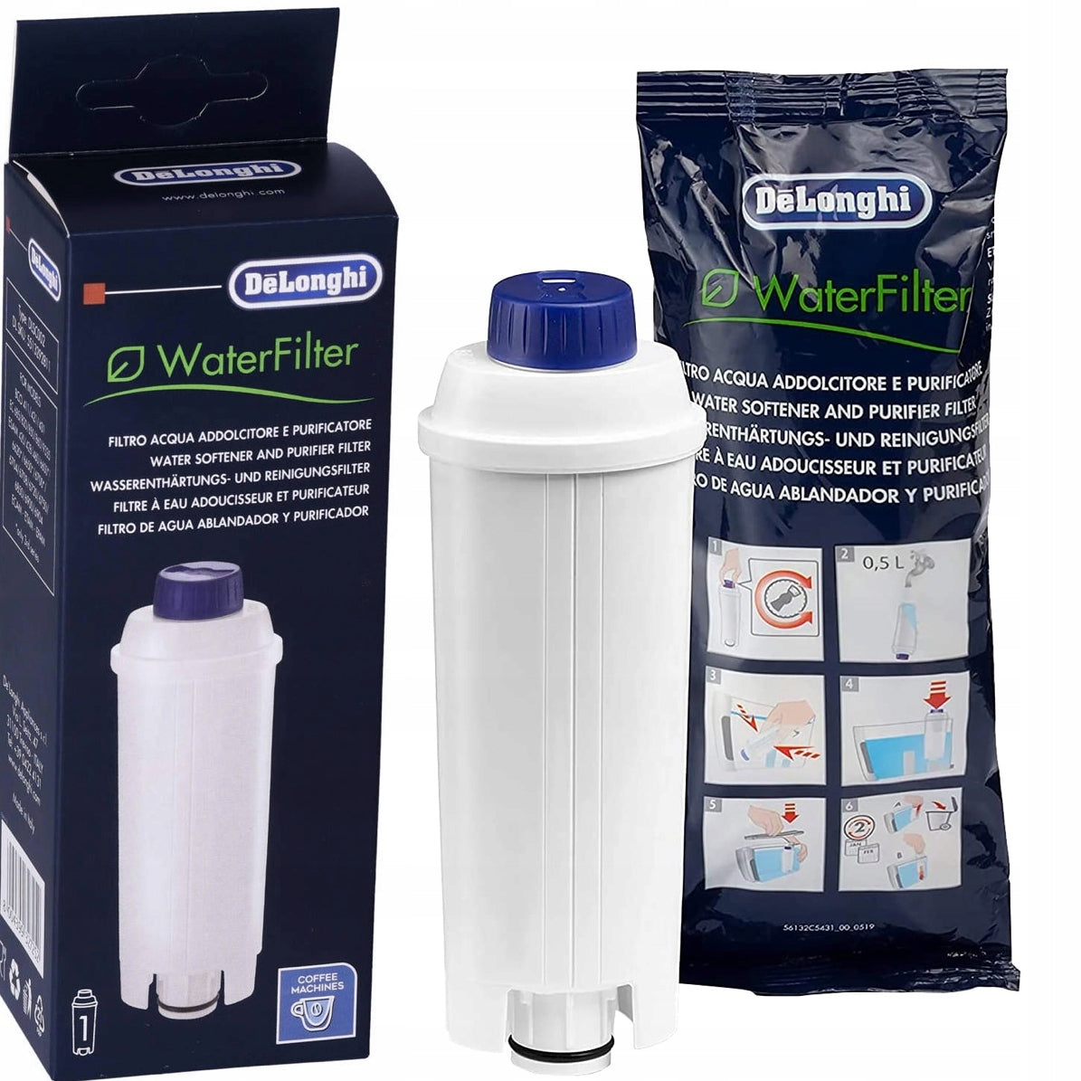 3x FILTER Filter cartridge De'Longhi SER3017 DLS C002 FOR WATER MACHINE Number of pieces per package 3 pcs