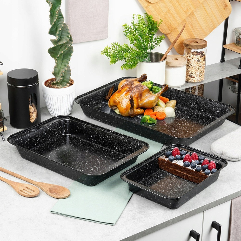 3x GRANITe Mold Pan Cake Meat Baking Sheet Packaging status original