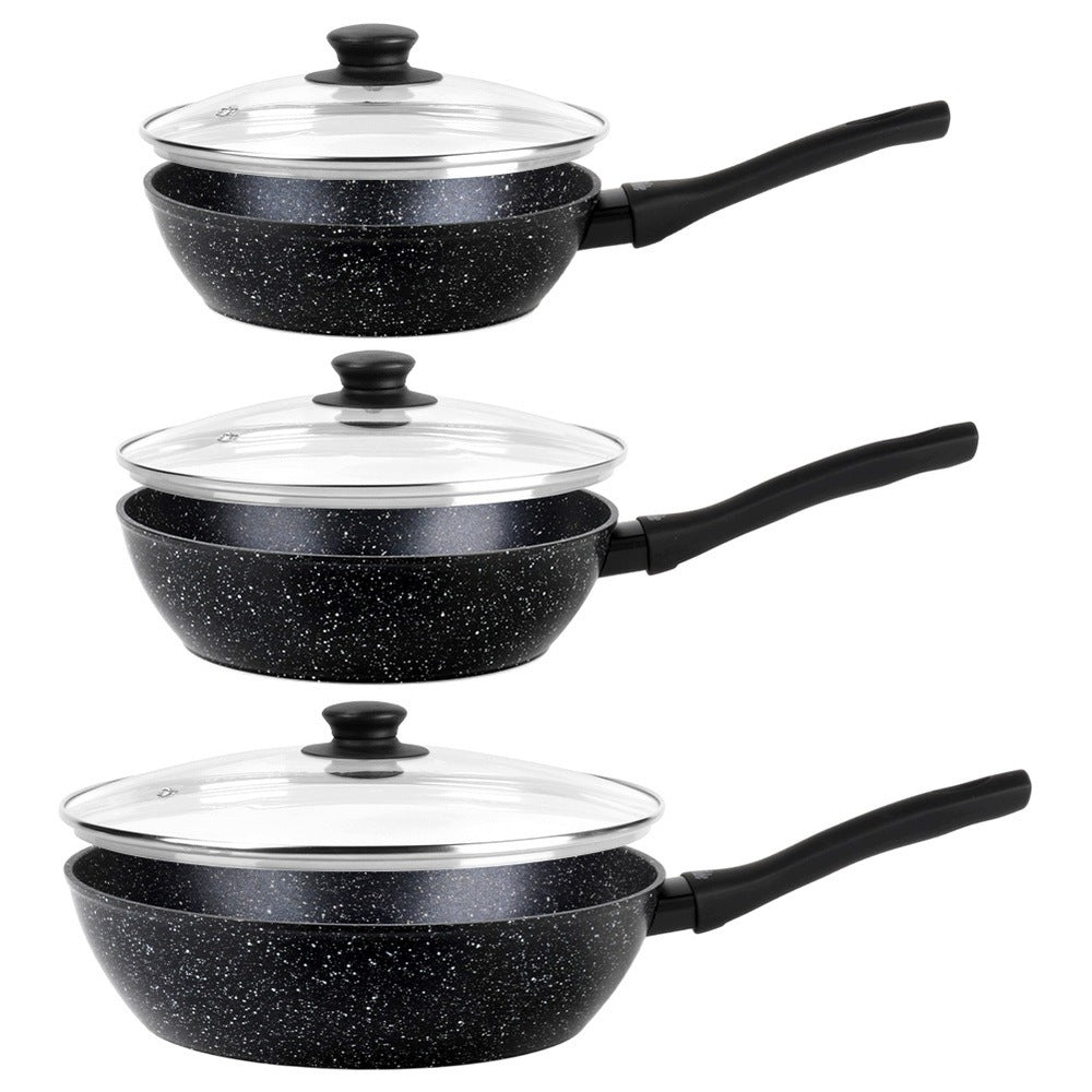 3x GRANITe frying pan with lid VILDE 20 24 28 cm Manufacturer code 5900670129191