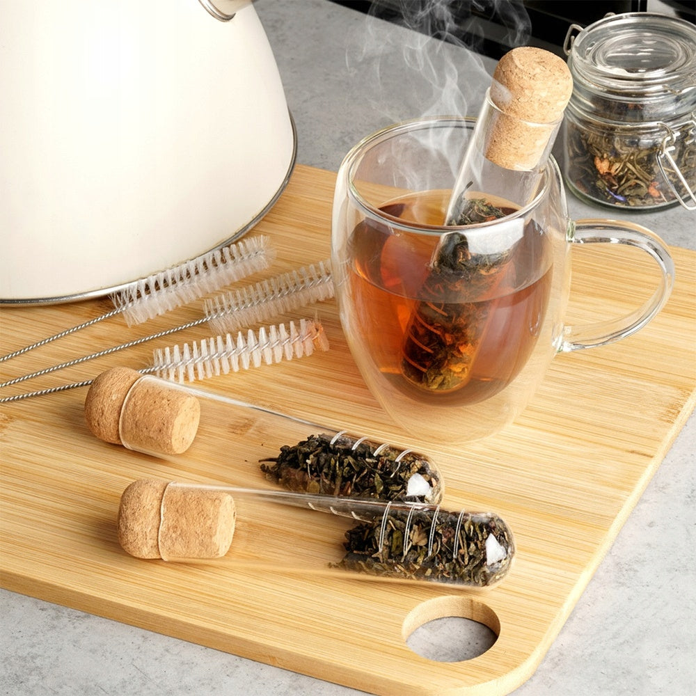 3x Glass Brewer Strainer for Brewing Tea Cup Glasses Packaging status original