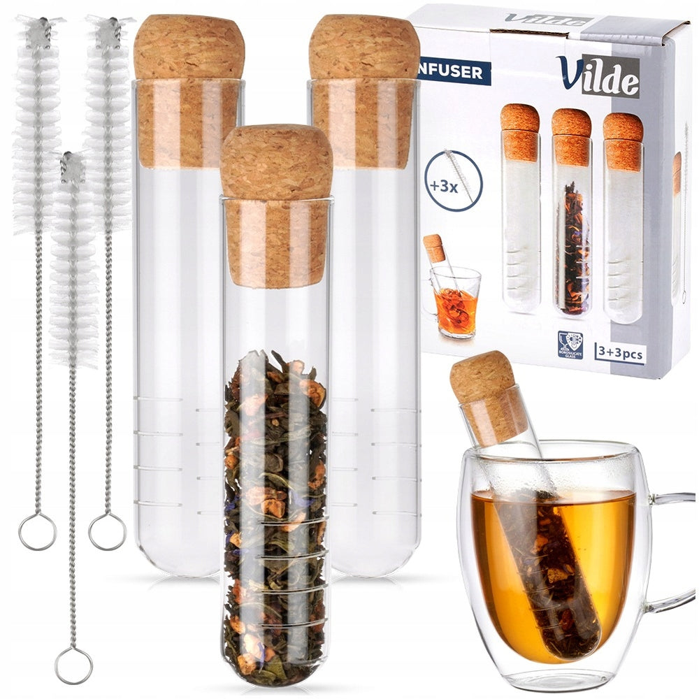 3x Glass Brewer Strainer for Brewing Tea Cup Glasses