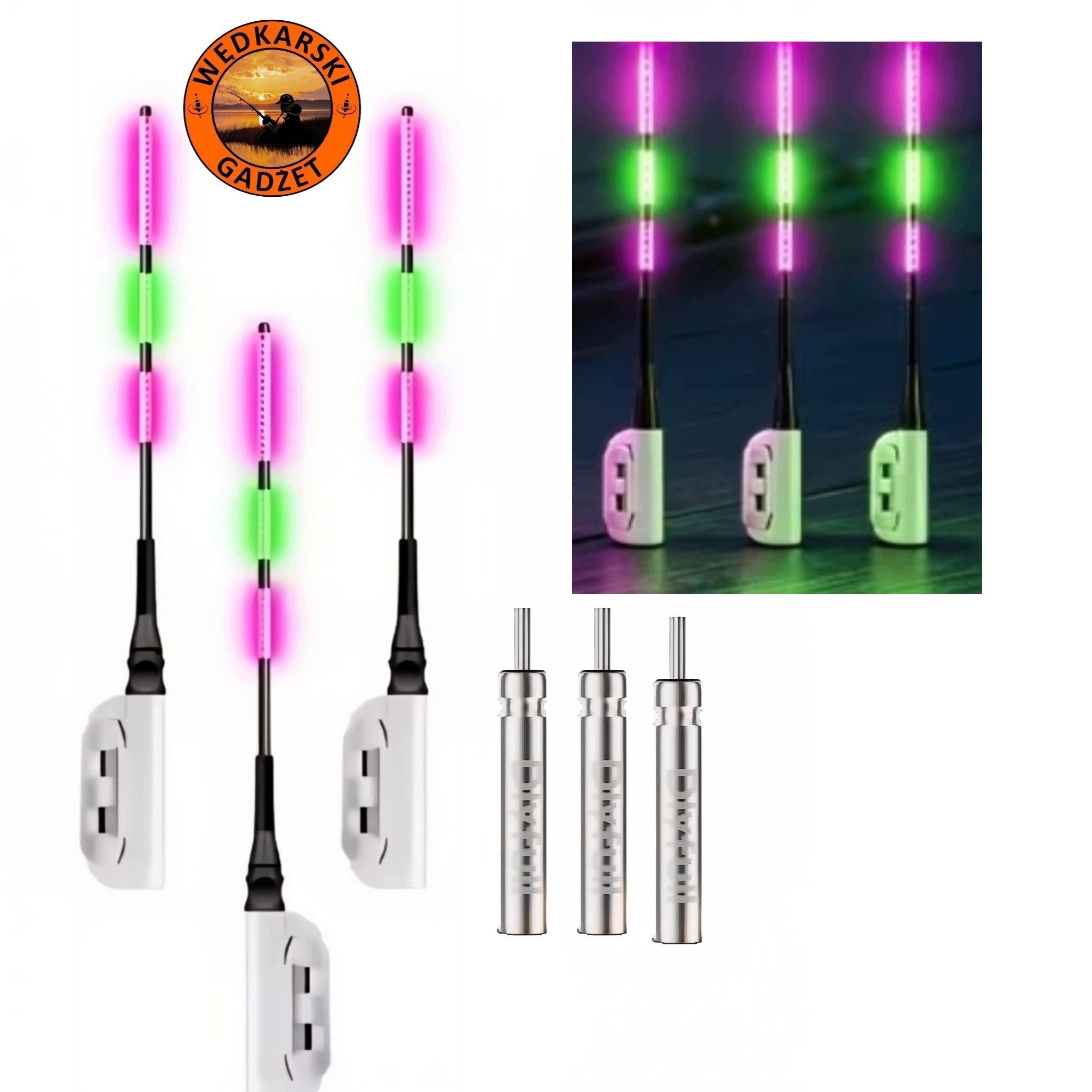 3x Glowing Beacon 3 Light Points Fedeer Strong Light + 3 Batteries