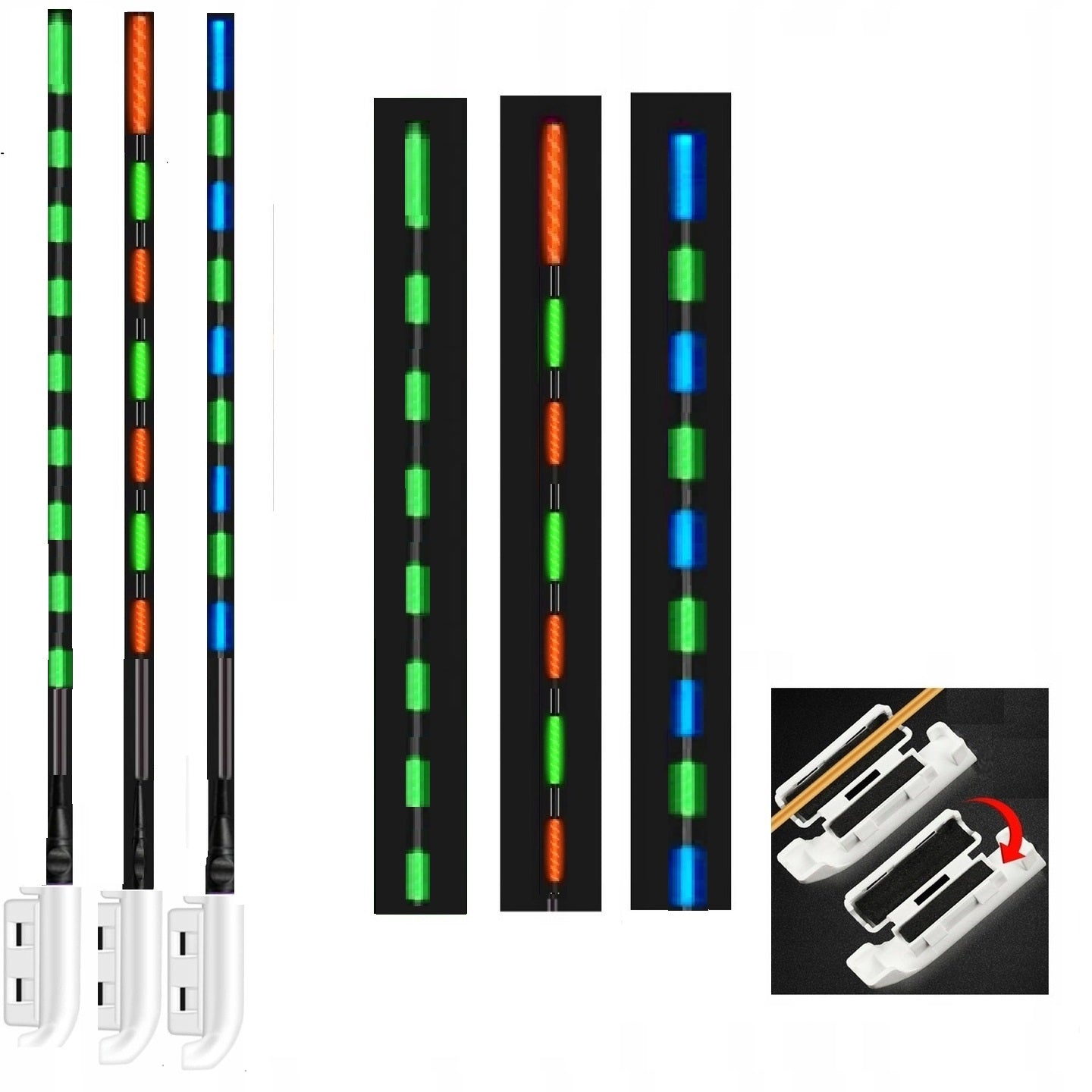 3x Glowing Feeder Beacon - Vibrating Peak + 3 Batteries Packaging status original