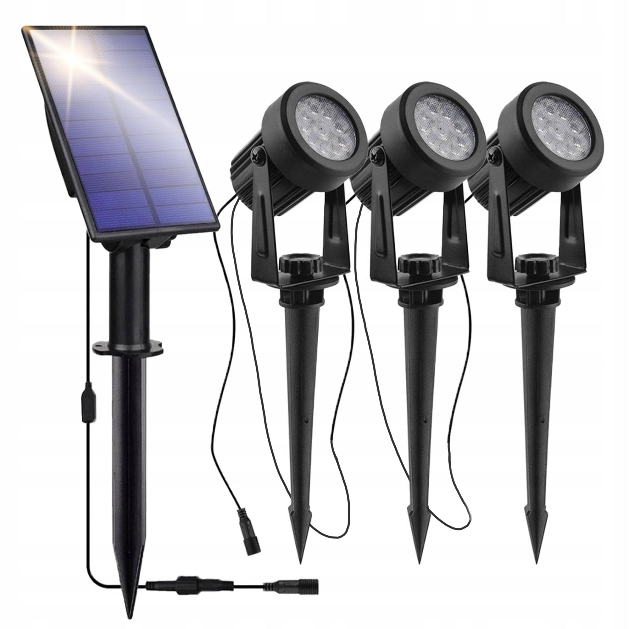 3x LED Garden Headlight Punched Solar Skewer Solar Lamp IP65 Packaging status original