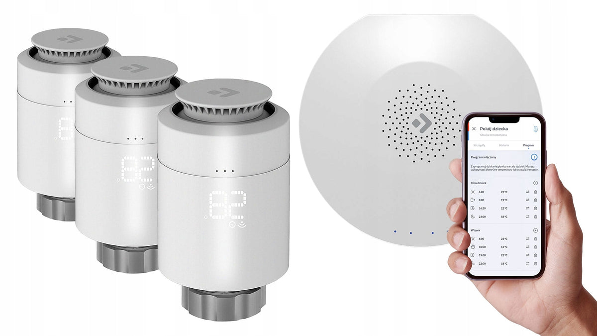 3x Thermostatic head FERGUSON + Smart Home control panel