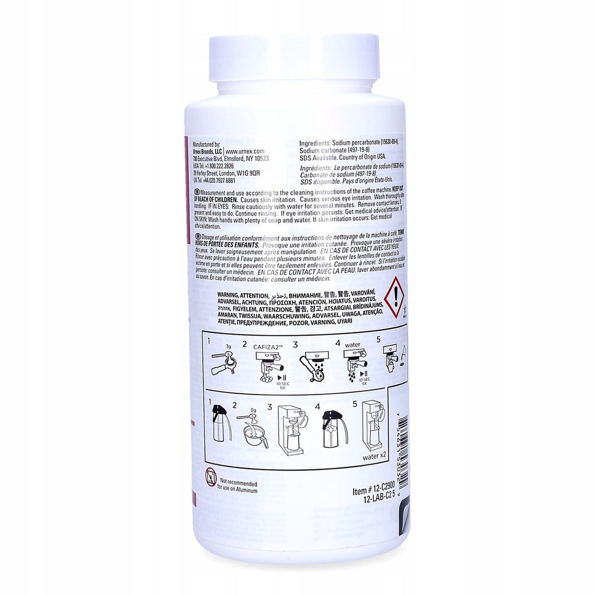 3x Urnex Cafiza 2 - Cleaning powder for coffee machines 900g Kind cleaning agent