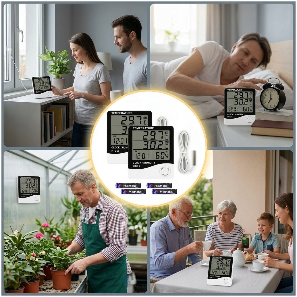 3x WEATHER STATION THERMOMETER HYGROMETER DIGITAL PROBE OUTDOOR SET OF 3pcs Model 3x HTC-2