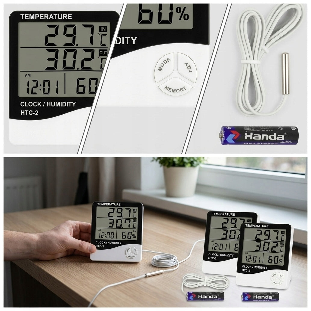3x WEATHER STATION THERMOMETER HYGROMETER DIGITAL PROBE OUTDOOR SET OF 3pcs Packaging status original