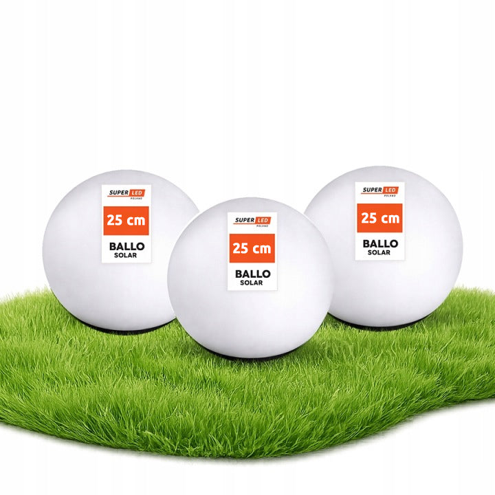 3x garden lamp solar ball LED 25 cm hammered ground SuperLED
