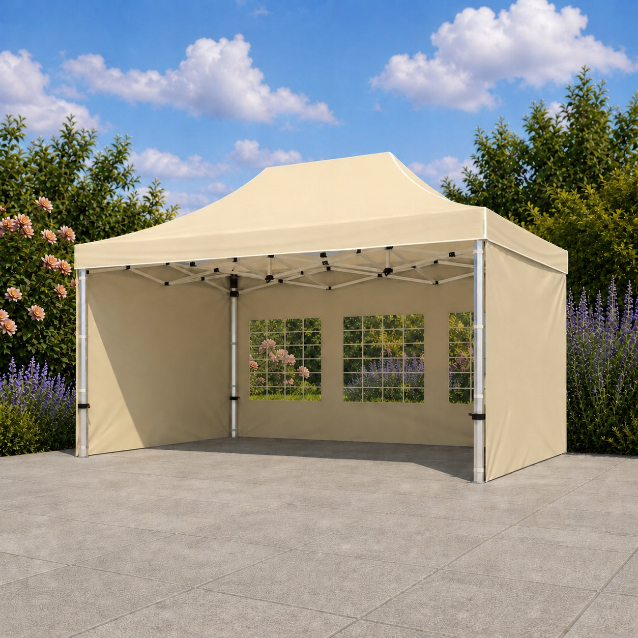 3x4.5M ALUMINUM TENT ALUMINUM COMMERCIAL PARTY EXPRESS 3m x 4,5m Packaging status original