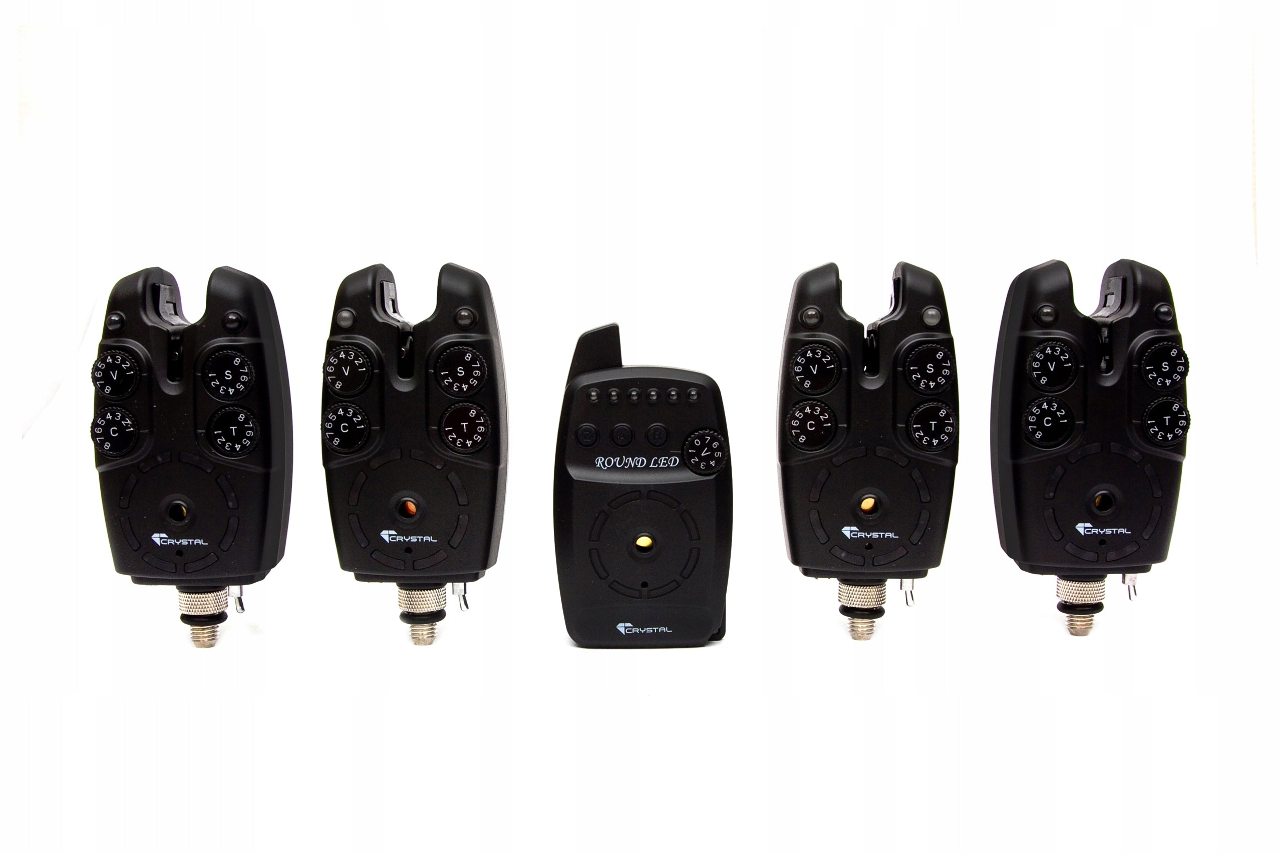 4+1 Crystal RF 1988 ROUND LED beacons. MULTICOLOR + ANTI-THEFT Packaging status original