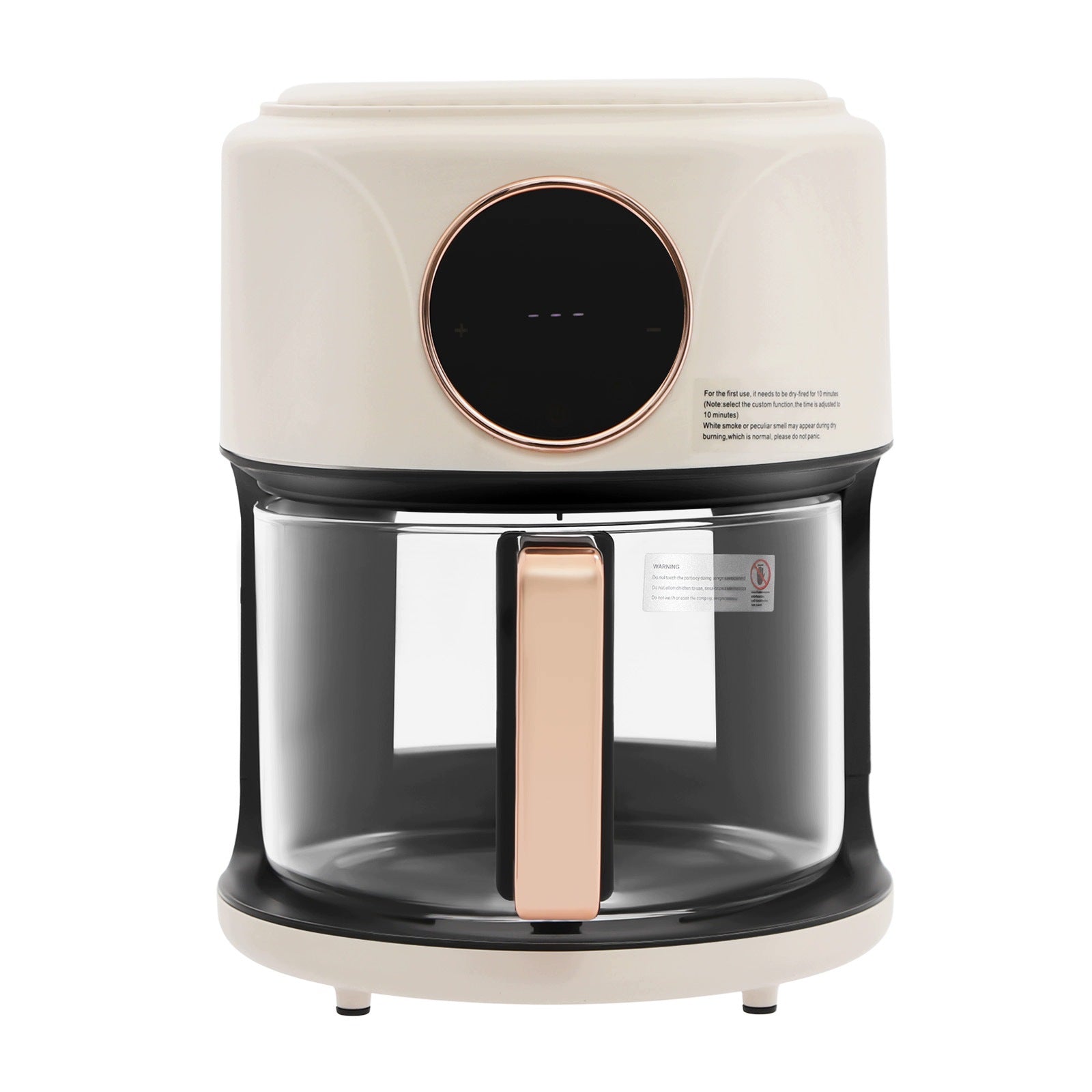 4.2L White LCD Glass Air Fryer 360° Viewable Visual Cooking Pot Packaging status original