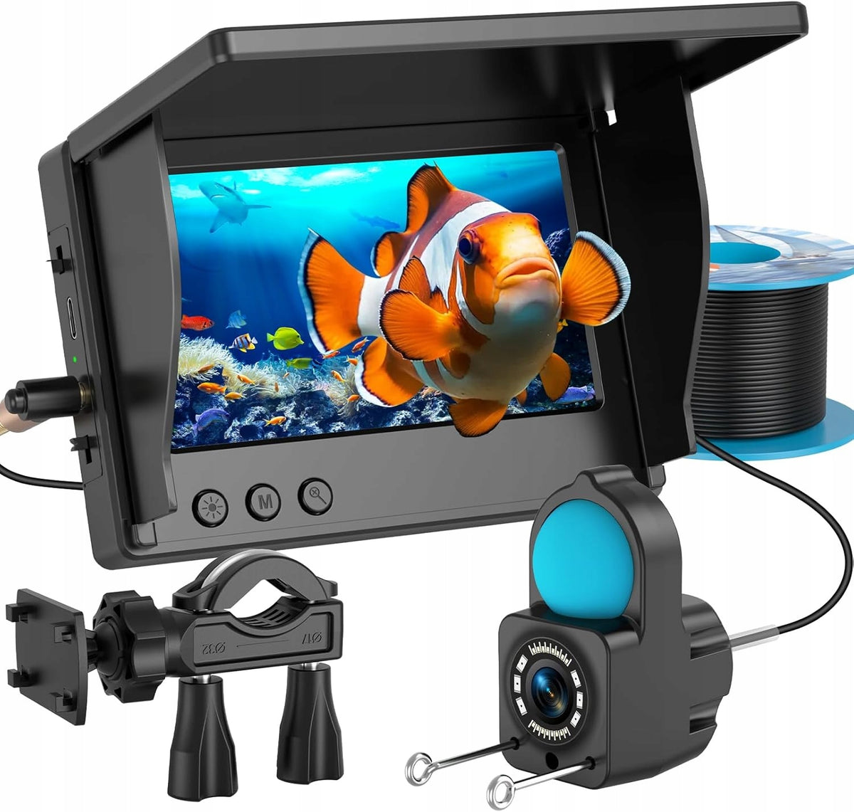 4.3" UNDERWATER FISHING CAMERA LCD MONITOR 30m FISH DETECTOR BATTERY 2.0