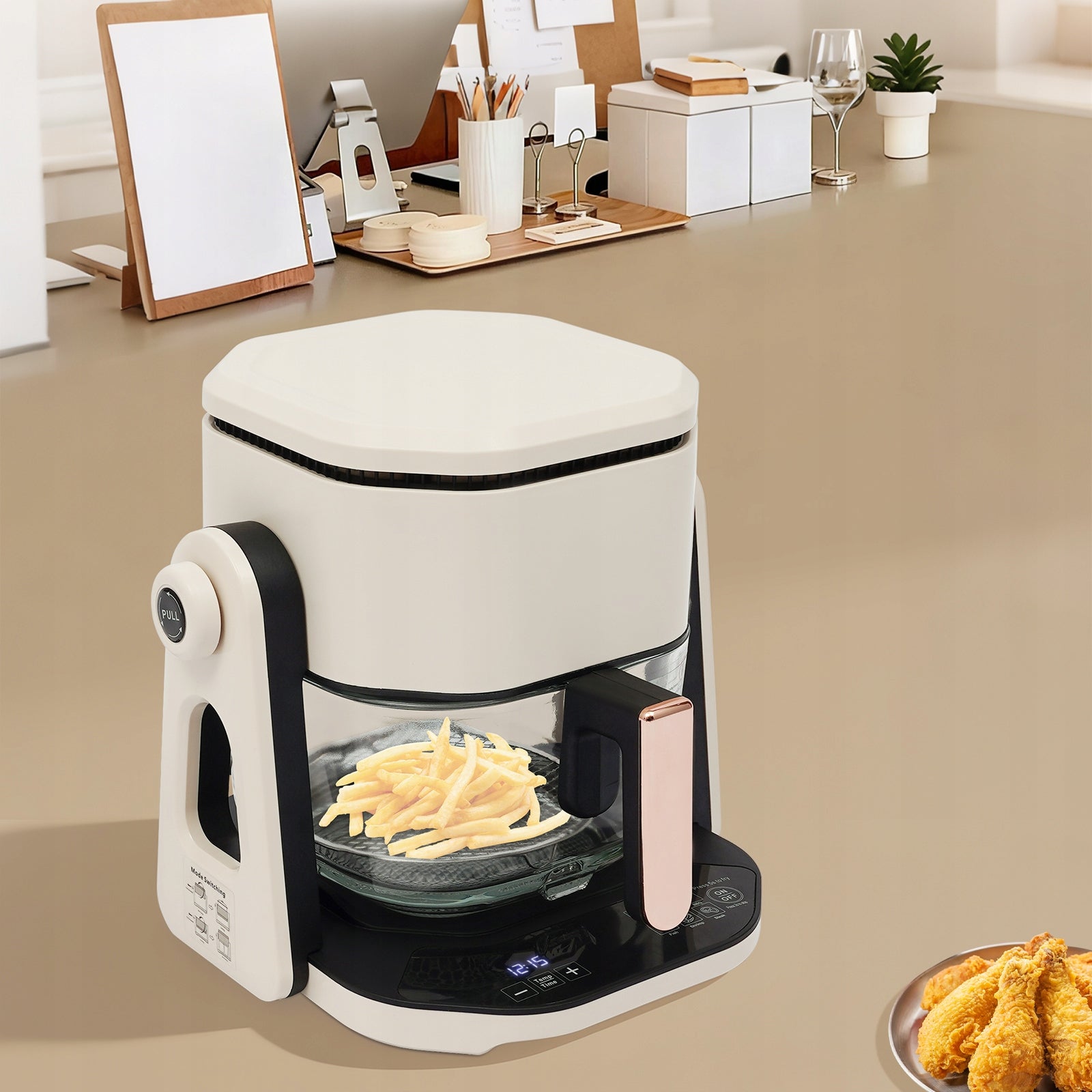 4.5L Hot Air Fryer, Air Fryer with Glass Bowl 1200W 220V Manufacturer code Hot Air Fryer