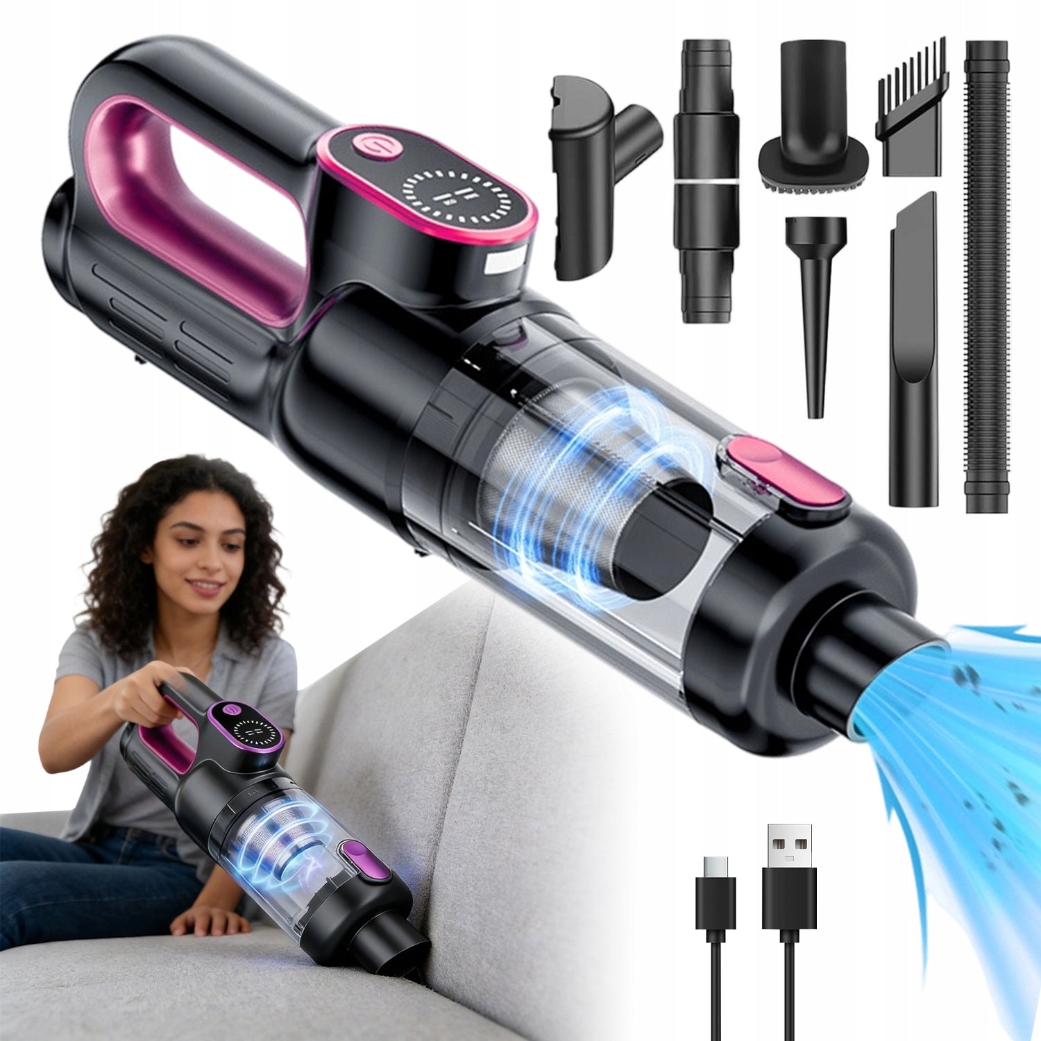 4-IN-1 HANDHELD MULTIFUNCTION CAR VACUUM CLEANER FOR HOME AND OFFICE CAR
