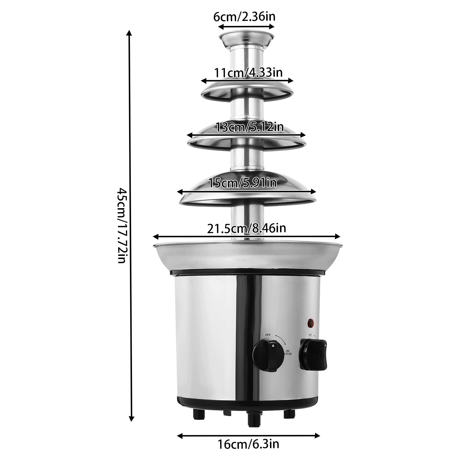 4-LEVEL MACHINE FOR CHOCOLATE FOUNTAIN 1,8 L Packaging status original