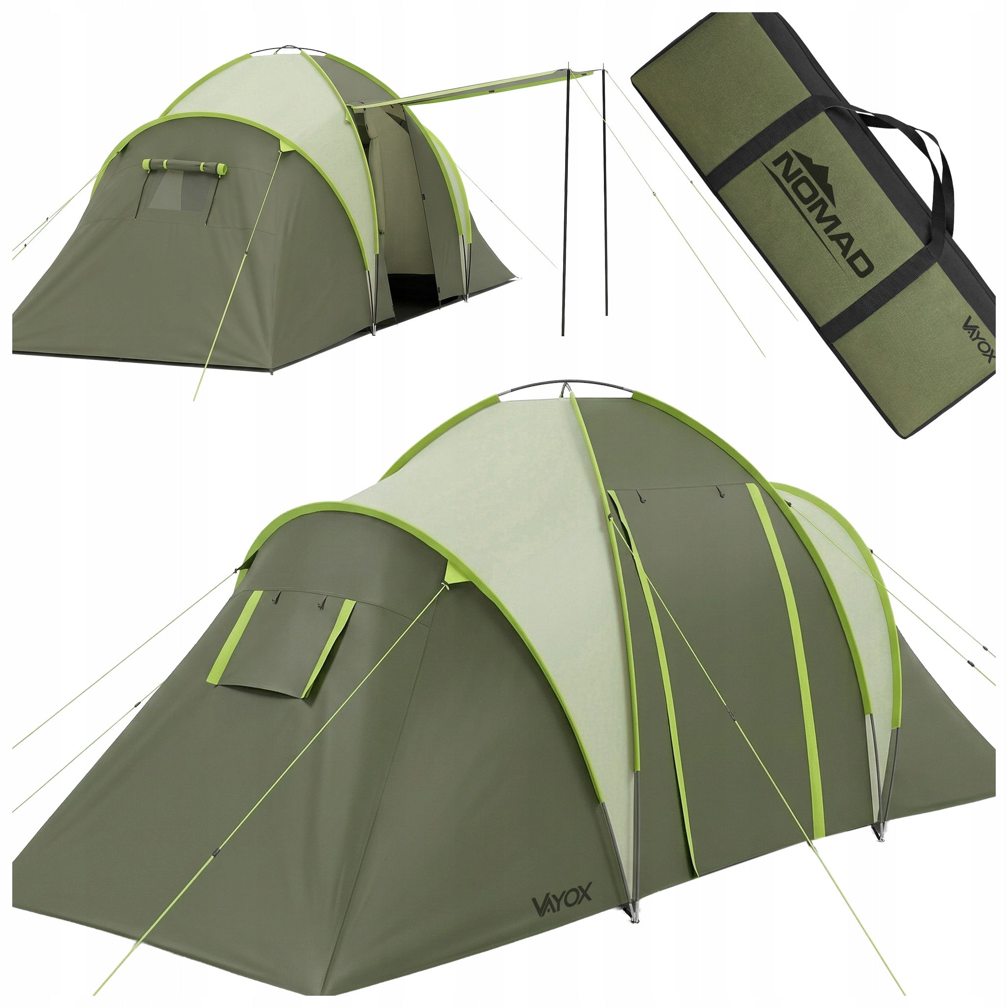 4 PERSON CAMPING TENT WATERPROOF FAMILY LARGE VAYOX