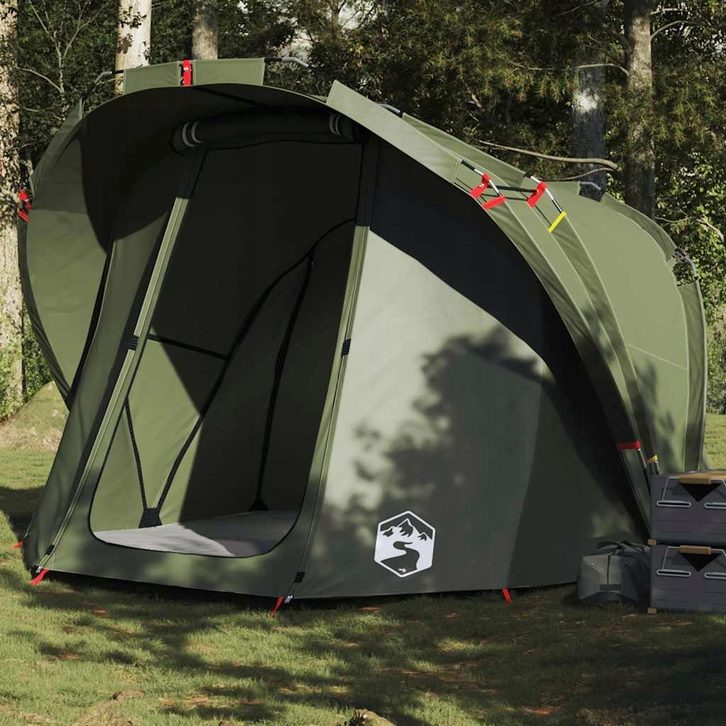 4-PERSON OLIVE WATERPROOF FISHING TENT Brand VidaXL