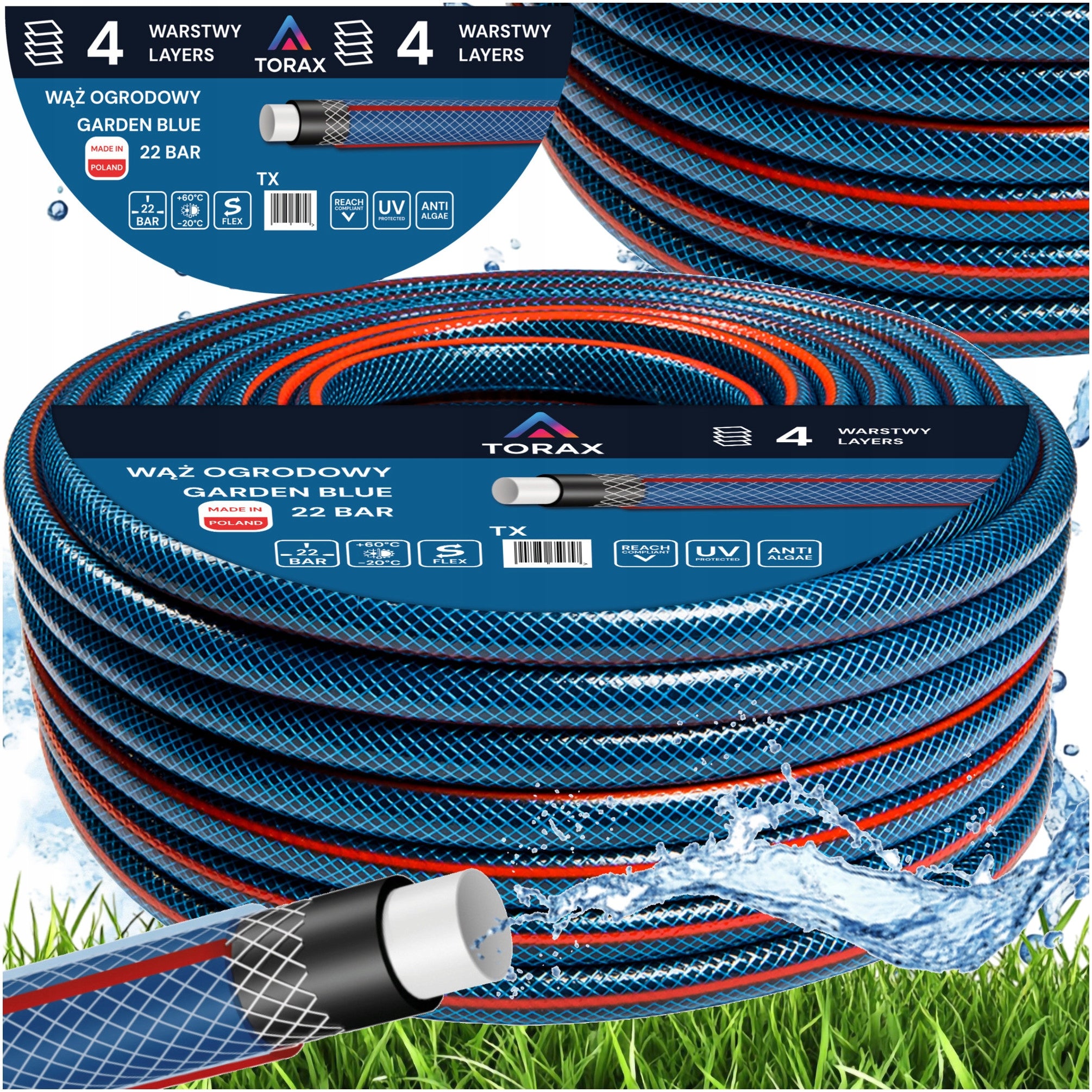 4-PLY GARDEN HOSE 22BAR 1" INCH 50M REINFORCED FOR SEPTIC TANK WATER PUMP