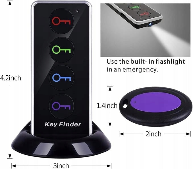 4 Pcs Key Finder Item Locator RF 80dB+ with 40m Range Packaging status original