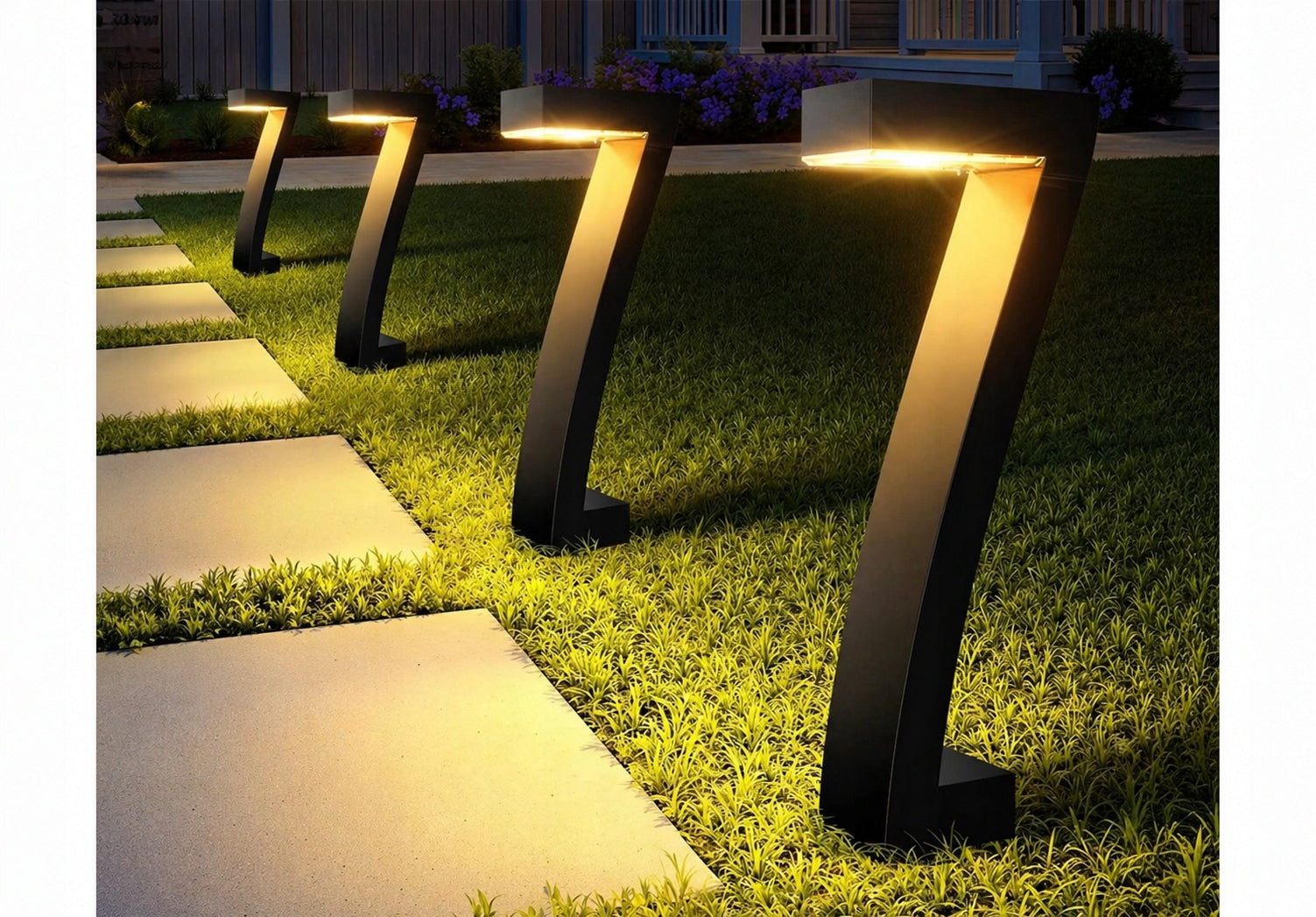 4 Pcs Led Solar Outdoor Solar Garden Lamps Waterproof Lamp