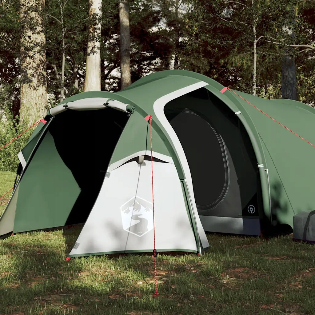 4-Person Tunnel Camping Tent with Tropical, Green Packaging status original