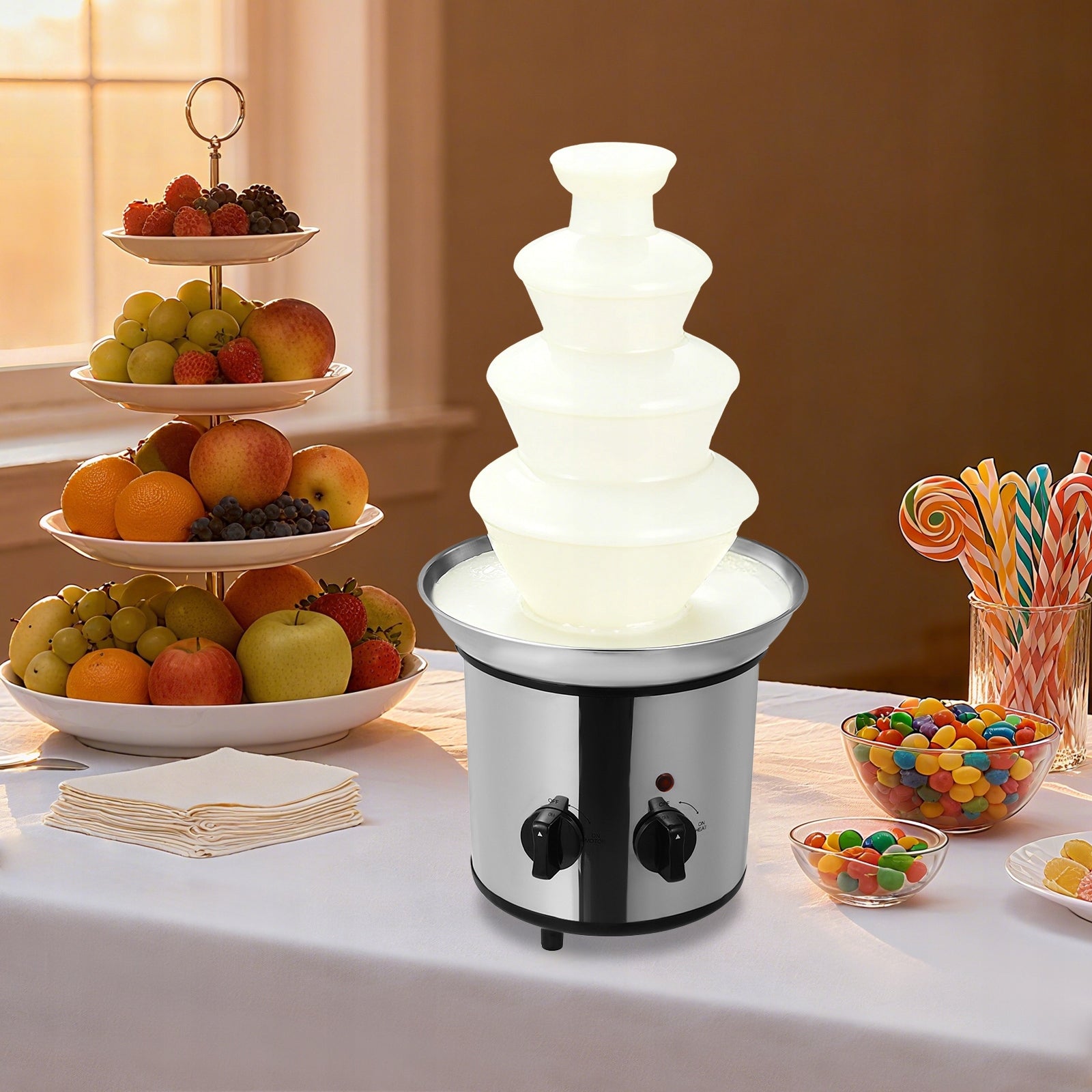 4-Tier Chocolate Fountain Electric Chocolate DIY Waterfall Maker Set Brand no brand