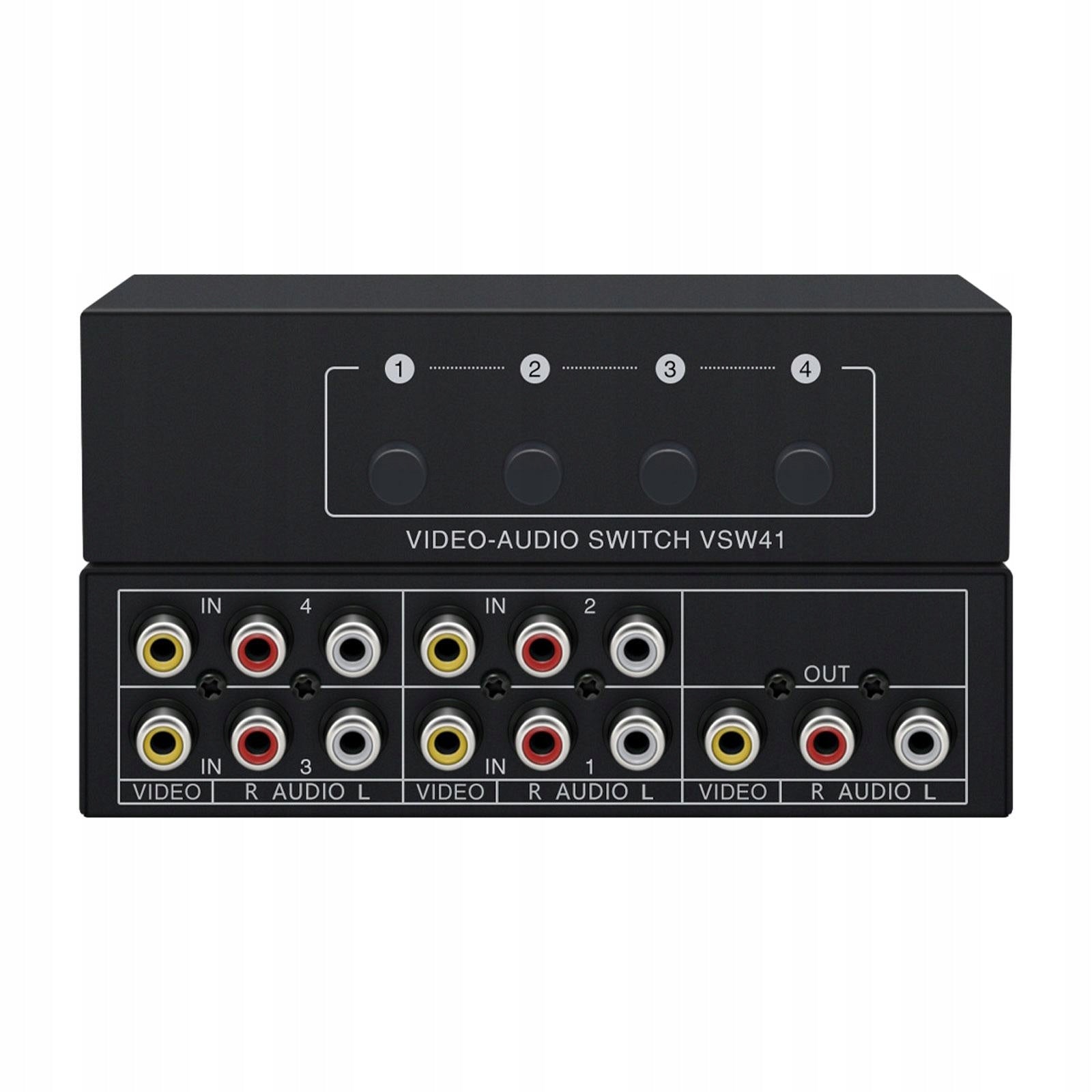 4 Way AV Switch 4 in 1 Out RCA Splitter Multifunctional High Model RCA Selector Switch 4 Way AV RCA Switch Splitter
