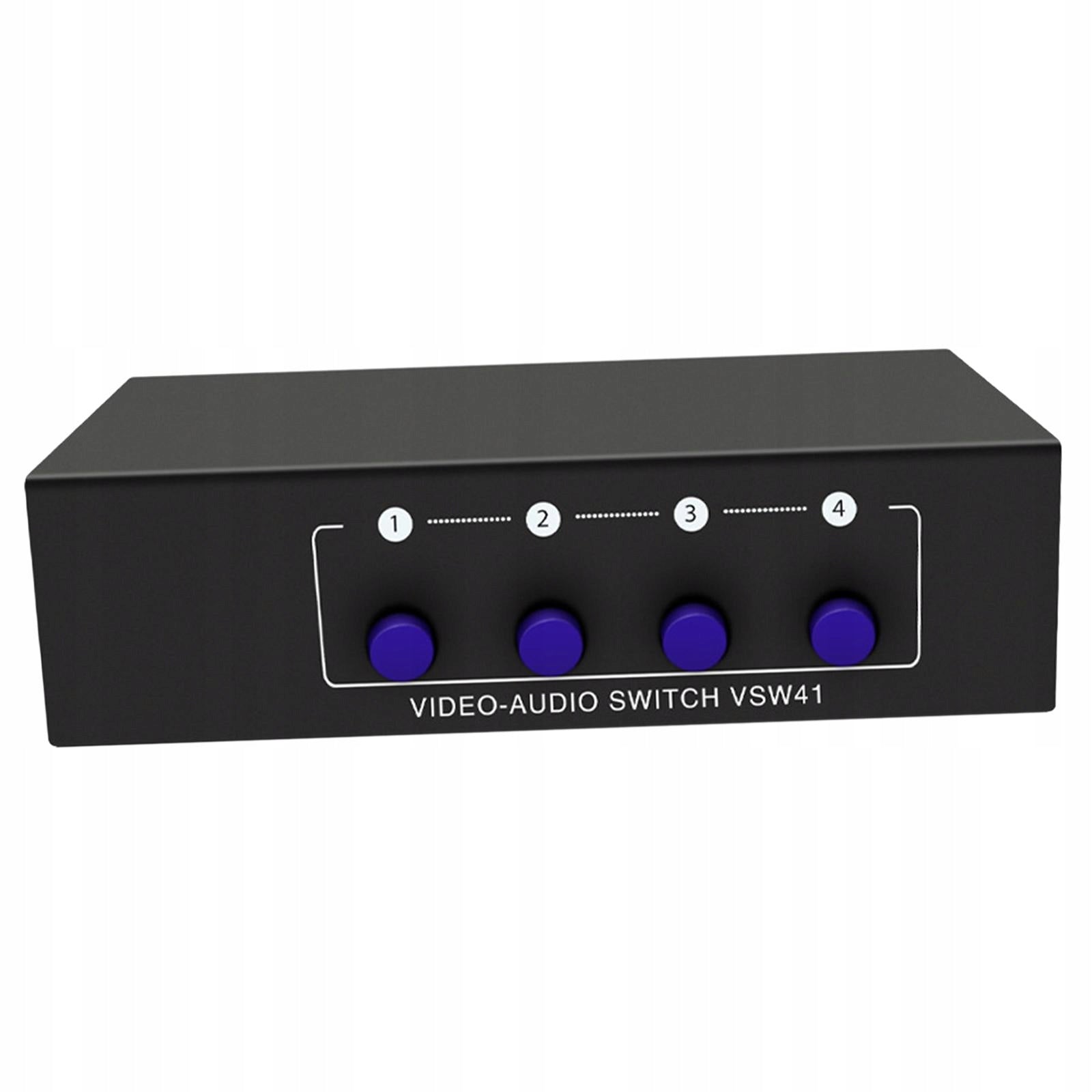4 Way AV Switch 4 in 1 Out RCA Splitter Multifunctional High
