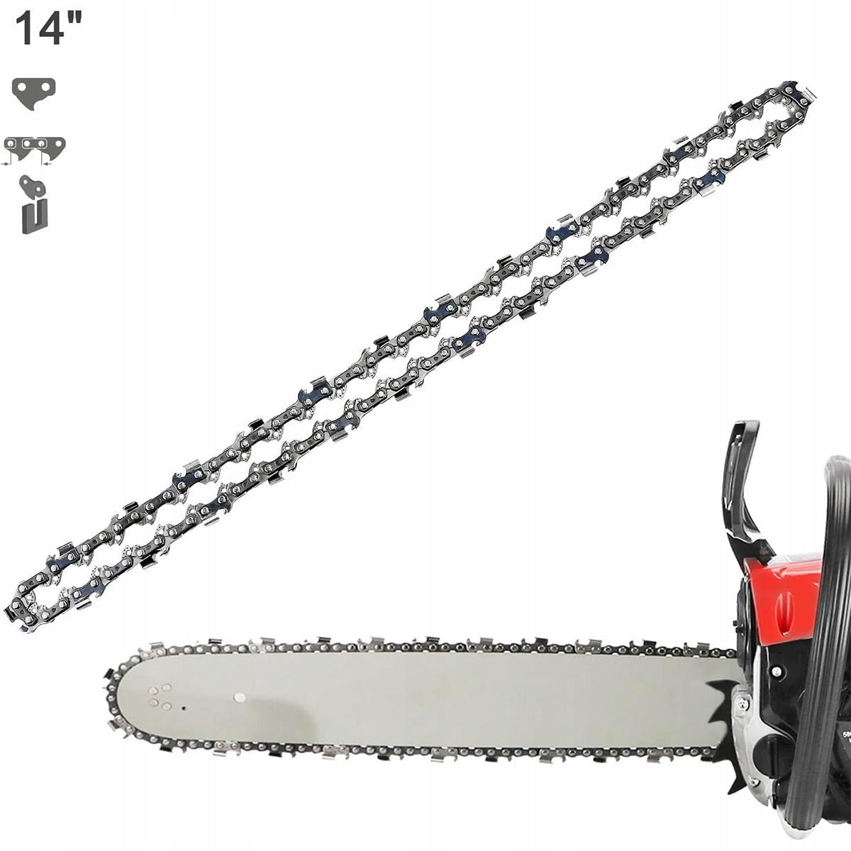 4 X CUTTING CHAIN FOR SAW 35cm 52 links 3/8'' 1,3mm for chainsaws Manufacturer code 4058739500793