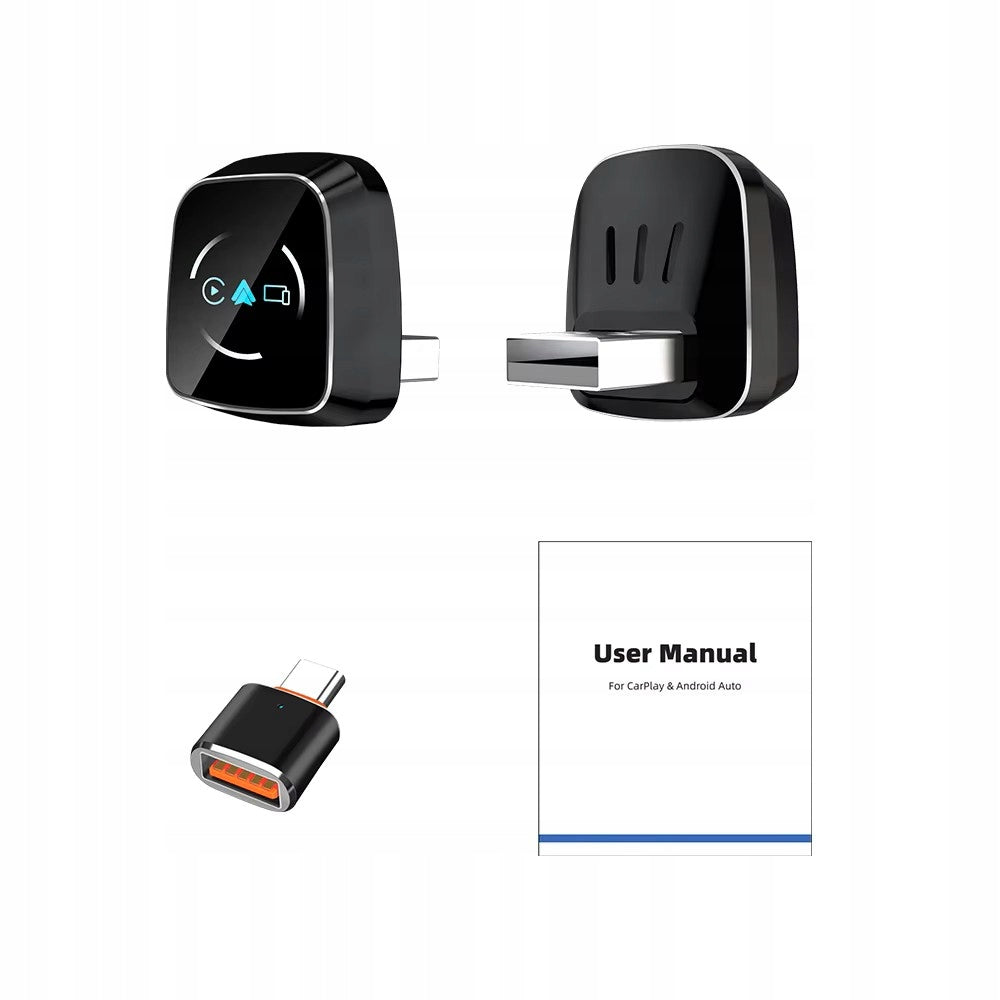 4-in-1 CarPlay Adapter: Miracast, Airplay, Android Auto, Plug & Play, YouTube, Netflix Packaging status original