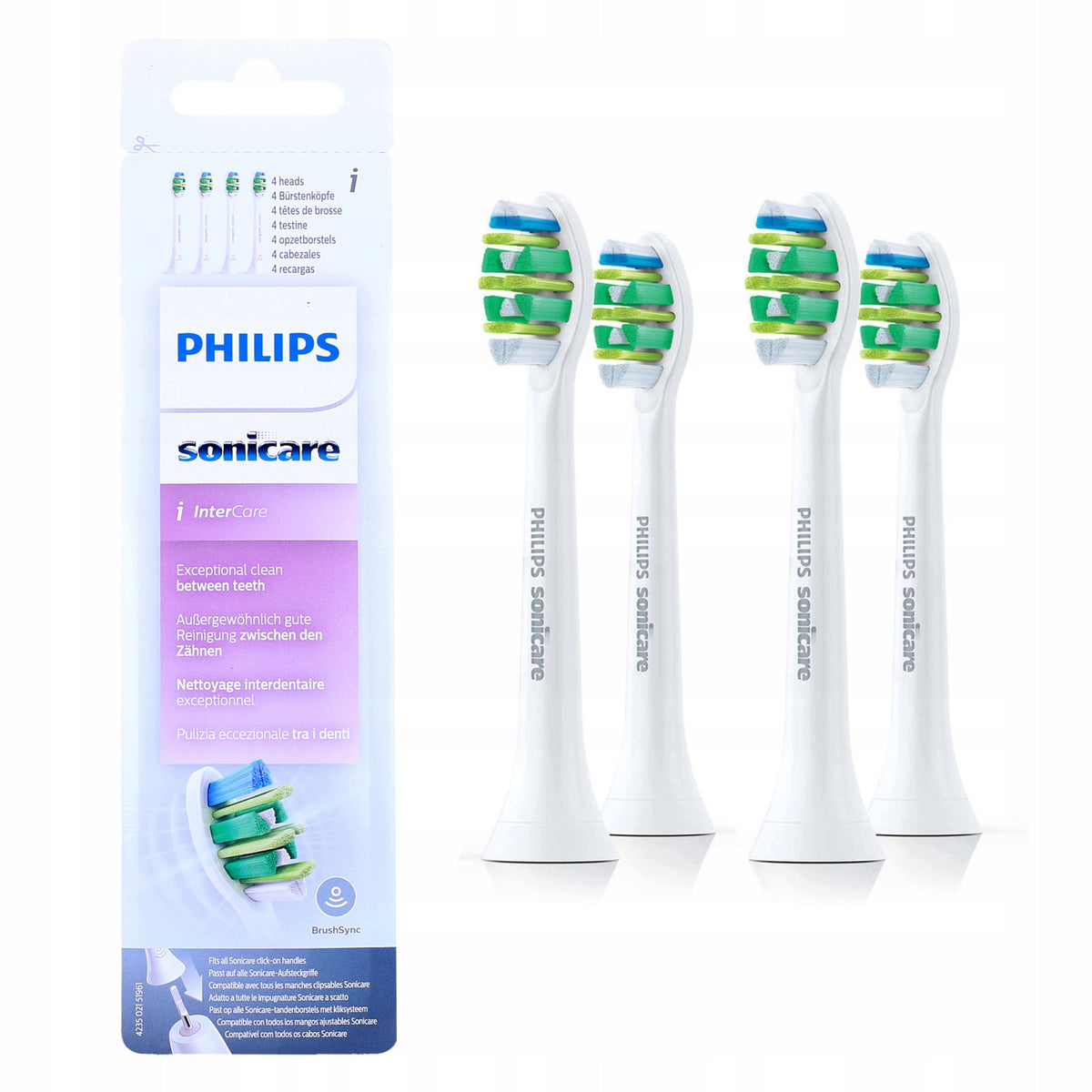 4 pcs Philips Sonicare InterCare HX9004 Original Toothbrush Tips