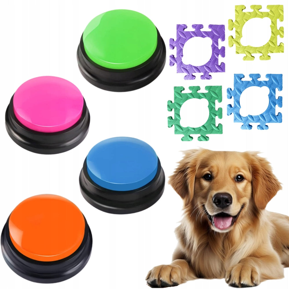 4 x SOUND RECORDING BUTTON FOR TRAINING OF ANIMALS WITH FIXING PAD Brand no brand